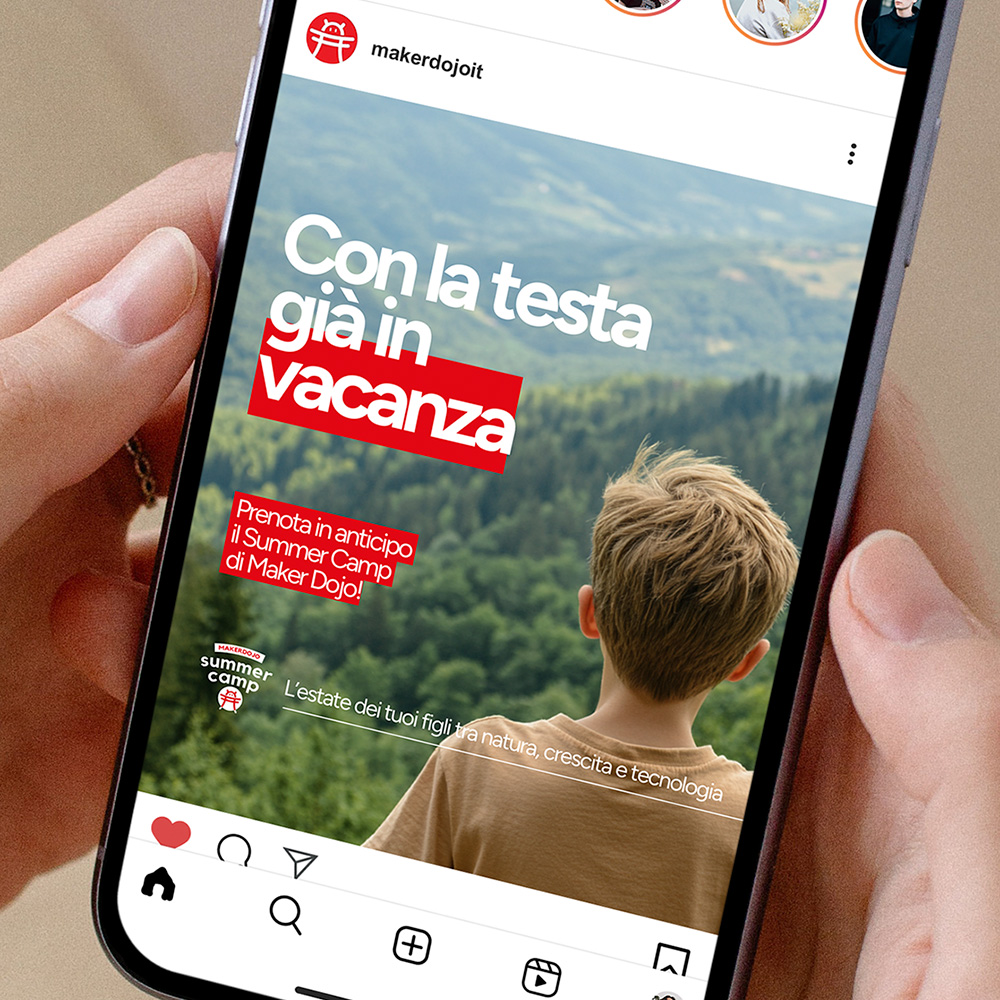 Post Instagram di MakerDojo dal titolo "Con la testa già in vacanza"
