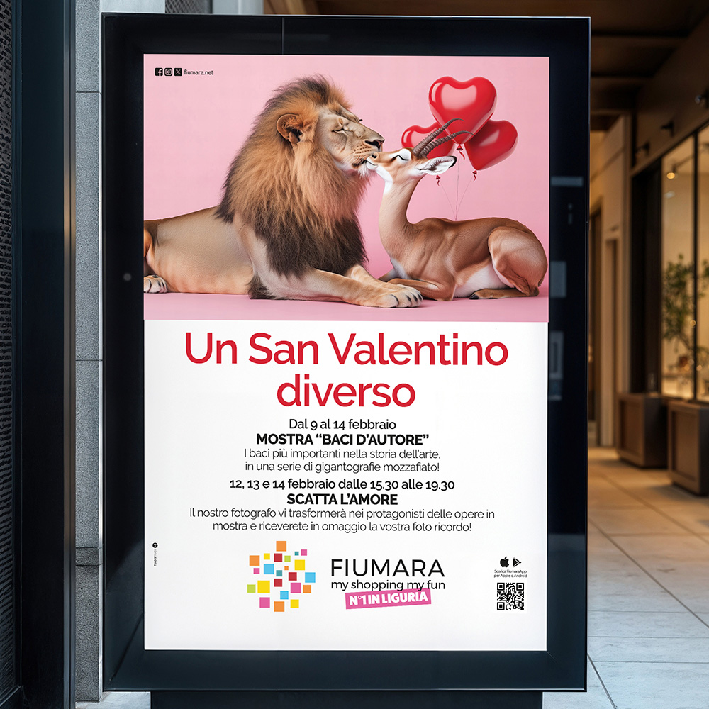 Manifesto della campagna Diversi per natura per la festa di San Valentino.